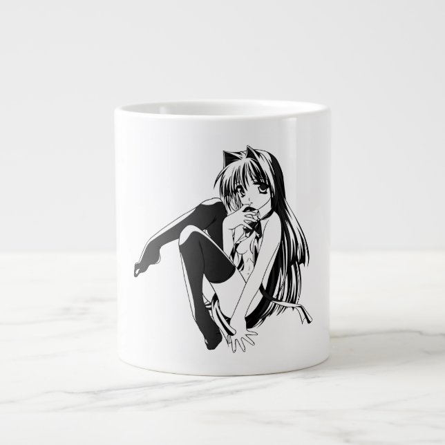 Manga, Neko Catgirl Furry Kawaii Loli  Giant Coffee Mug (Front)