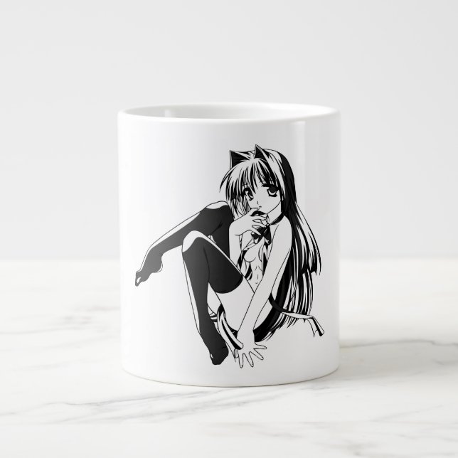 Manga, Neko Catgirl Furry Kawaii Loli  Giant Coffee Mug (Front)