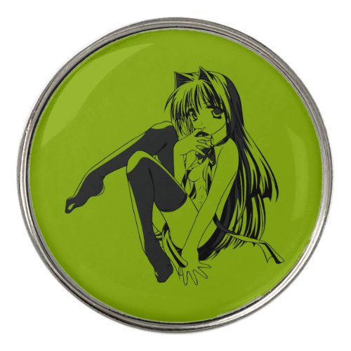 Manga Neko Catgirl Furry Kawaii Loli  Golf Ball Marker