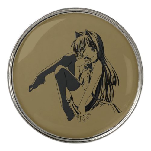 Manga Neko Catgirl Furry Kawaii Loli  Golf Ball Marker