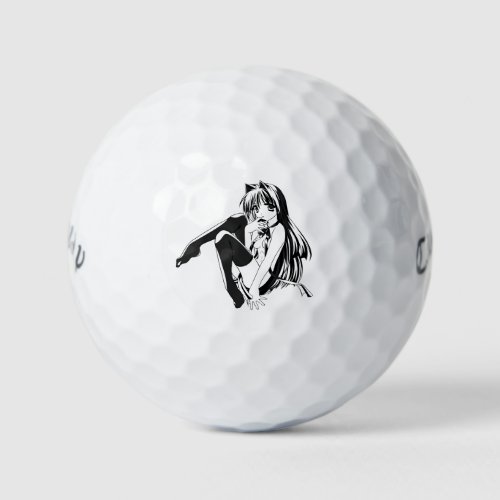 Manga Neko Catgirl Furry Kawaii Loli  Golf Balls