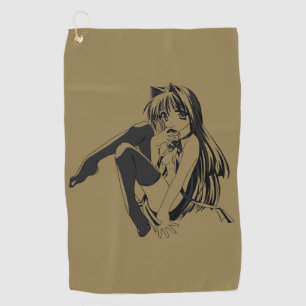 Manga, Neko Catgirl Furry Kawaii Loli  Golf Towel