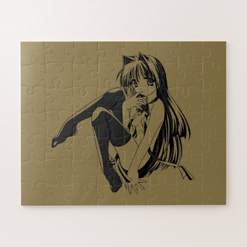 Manga Neko Catgirl Furry Kawaii Loli  Jigsaw Puzzle