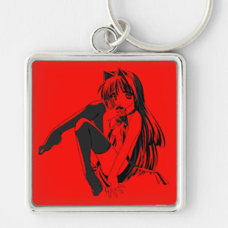 Manga, Neko Catgirl Furry Kawaii Loli Keychain
