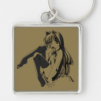 Manga, Neko Catgirl Furry Kawaii Loli Keychain
