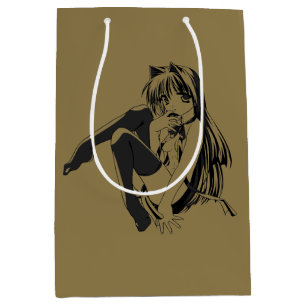 Manga, Neko Catgirl Furry Kawaii Loli Medium Gift Bag