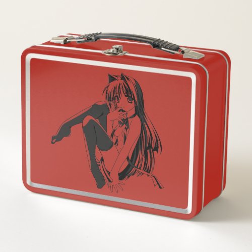 Manga Neko Catgirl Furry Kawaii Loli  Metal Lunch Box