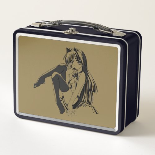 Manga Neko Catgirl Furry Kawaii Loli  Metal Lunch Box