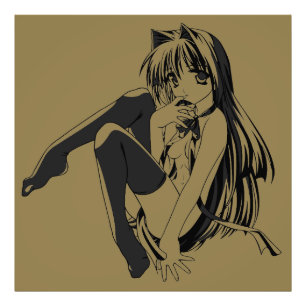 Manga, Neko Catgirl Furry Kawaii Loli Photo Print