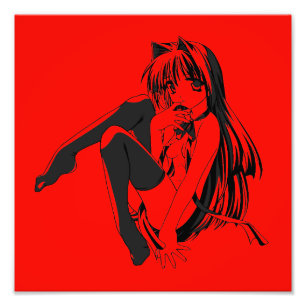 Manga, Neko Catgirl Furry Kawaii Loli  Photo Print