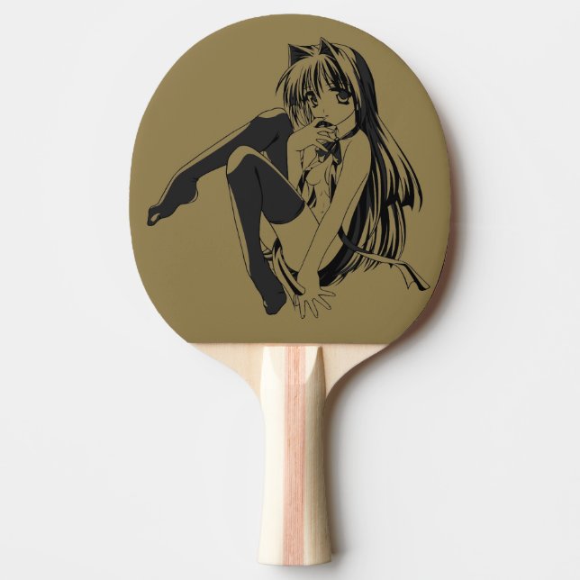 Manga, Neko Catgirl Furry Kawaii Loli  Ping Pong Paddle (Front)