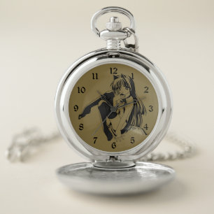 Manga, Neko Catgirl Furry Kawaii Loli  Pocket Watch