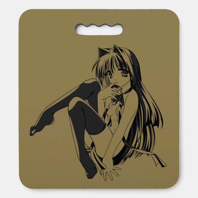 Manga, Neko Catgirl Furry Kawaii Loli  Seat Cushion (Front Vertical)