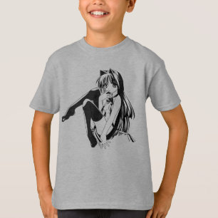Manga, Neko Catgirl Furry Kawaii Loli T-Shirt