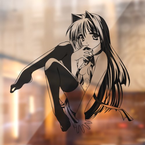 Manga Neko Catgirl Furry Kawaii Loli  Window Cling