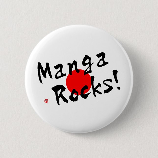 Manga Rocks! Pinback Button (Front)