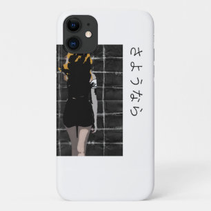 Manga-shaped design with word goodbye in Japanese iPhone 11 Case