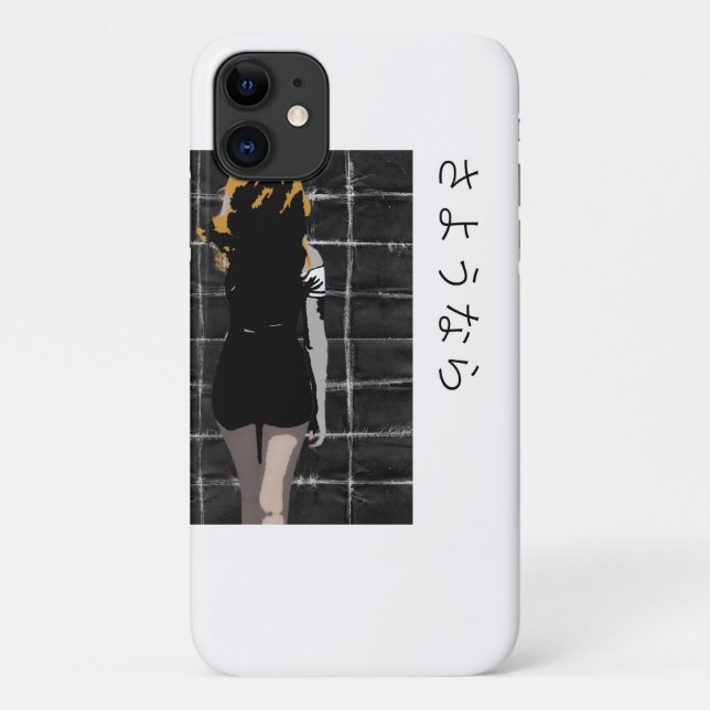 Manga-shaped design with word goodbye in Japanese Case-Mate iPhone Case (Back)