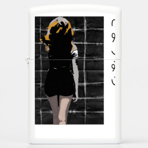 Manga-shaped design with word goodbye in Japanese Zippo Lighter