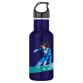Manga Snowboarder Girl Water Bottle