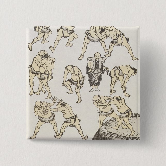 Manga: studies of gestures and postures of wrestle button (Front)