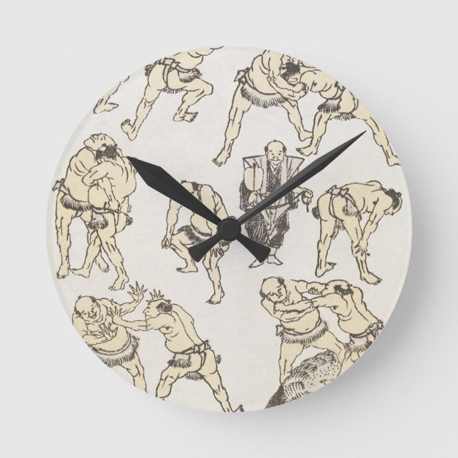 Manga: studies of gestures and postures of wrestle round clock (Front)