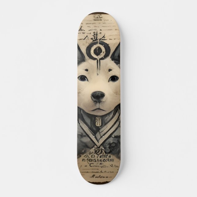 Manga Style Dog Japanese Custom  Skateboard (Front)