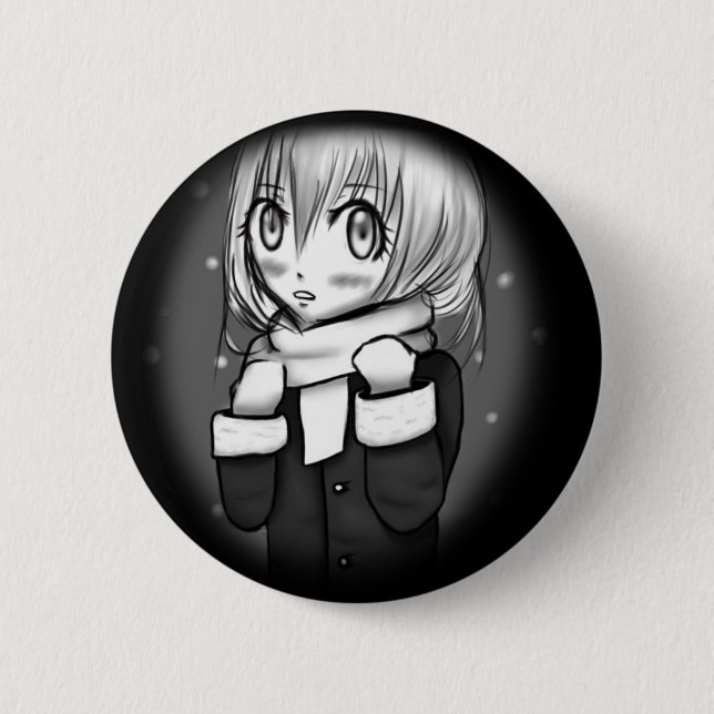 manga winter pinback button (Front)