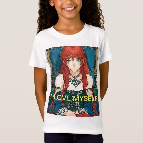 Mangayoung 20 years oldred hairblue eyes girl T_Shirt