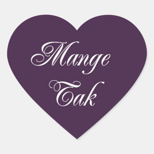 Mange Tak Heart Stickers