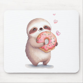 Manger des donuts comme un paresseux! mouse pad