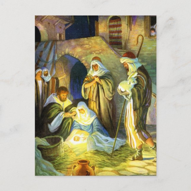Manger Jesus Postcard Christmas (Front)