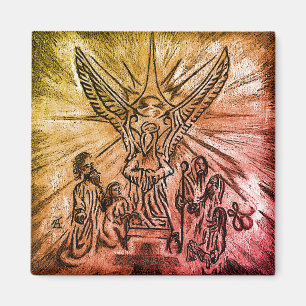 Manger Maze Christian Art Magnet