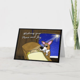 Manger Pembroke Welsh Corgi Christmas Card