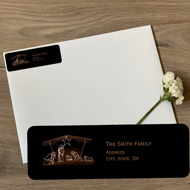 Manger Religious Christian Christmas Address Label (Creator Uploaded)