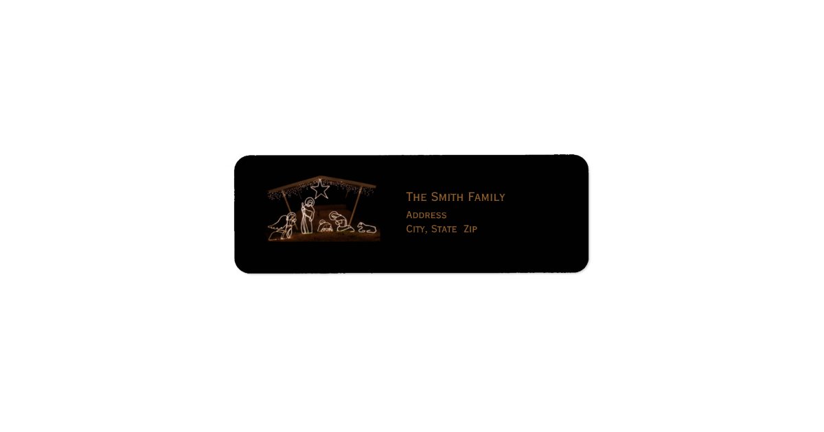 Manger Religious Christian Christmas Address Label Zazzle