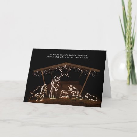 Manger Scene Religious Christian Christmas Card