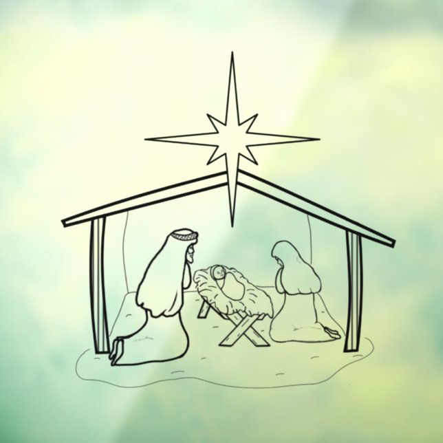 Manger Scene Window Cling (Sheet 3)