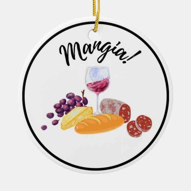 Mangia Christmas Ornament  (Front)