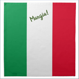 Mangia! Italian Flag Cloth Dinner Napkins