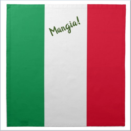 Mangia Italian Flag Cloth Dinner Napkins
