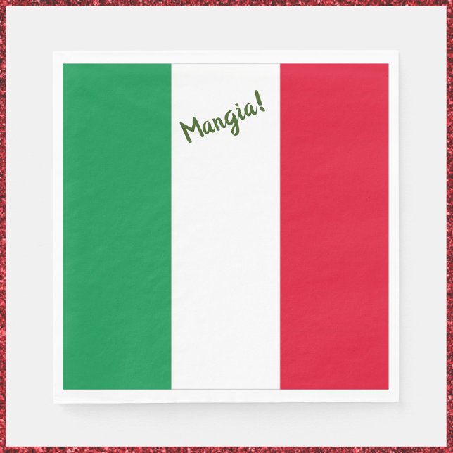 Mangia! Italian Flag Napkins (Bookmark my store: https://www.zazzle.com/store/capricepetit?rf=238091145531749709)