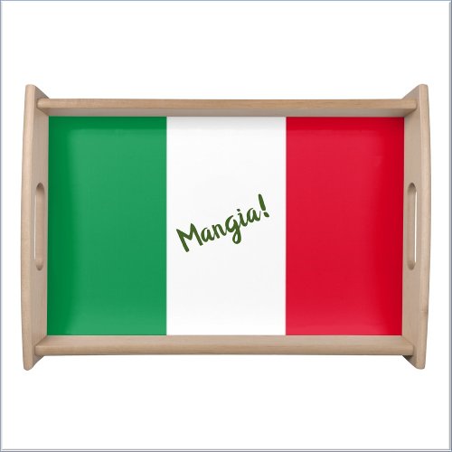 Mangia Italian Flag Red White and Green Serving Tray