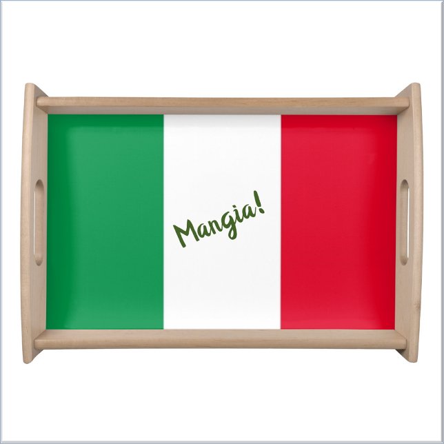 Mangia Italian Flag Red White and Green Serving Tray (Bookmark my store!
https://www.zazzle.com/store/capricepetit)