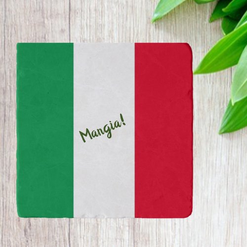 Mangia Italian Flag Red White and Green Trivet