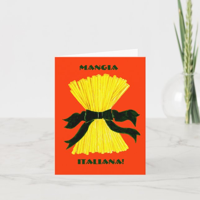 Mangia, Italiana Note Card (Front)