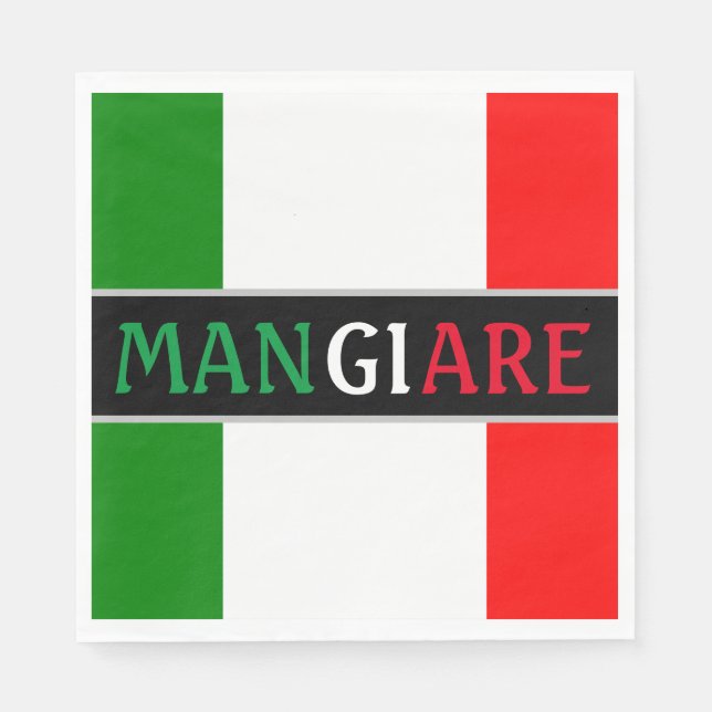 Mangiare Eat in Italian Dinner Napkins (Front)