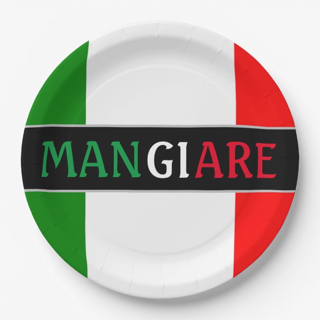 Mangiare Eat in Italian Dinner Paper Plates (Front)