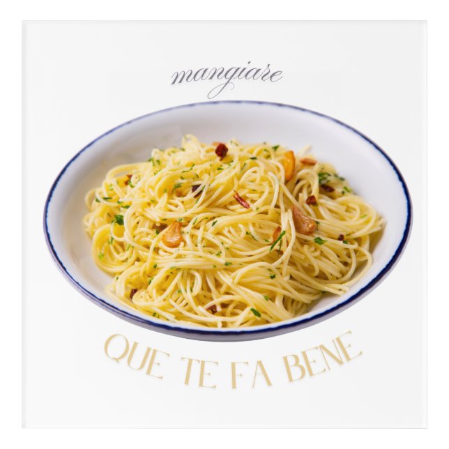 Mangiare Pasta Acrylic Wall Art (Front)
