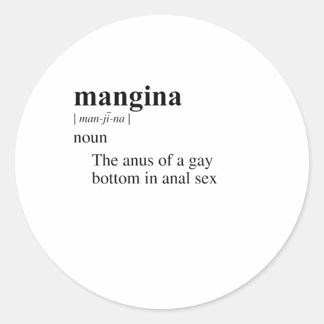 MANGINA CLASSIC ROUND STICKER (Front)